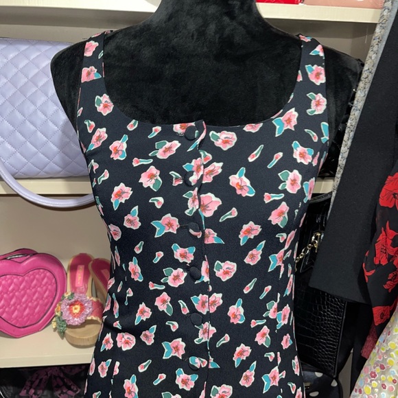 VTG Betsey Johnson Floral Sleeveless Maxi - Picture 2 of 4